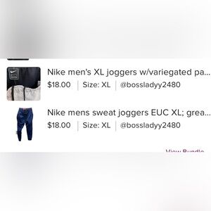Set of 2 XL Nike pants per individual listings